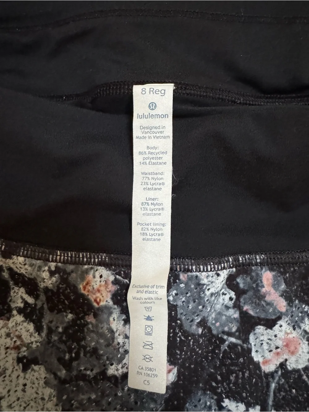 Lululemon Pace Rival Skirt Spring Bloom Multi Black Size 8 EUC